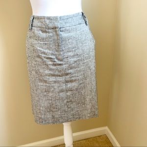 LOFT black/white and silver lurex tweed skirt.